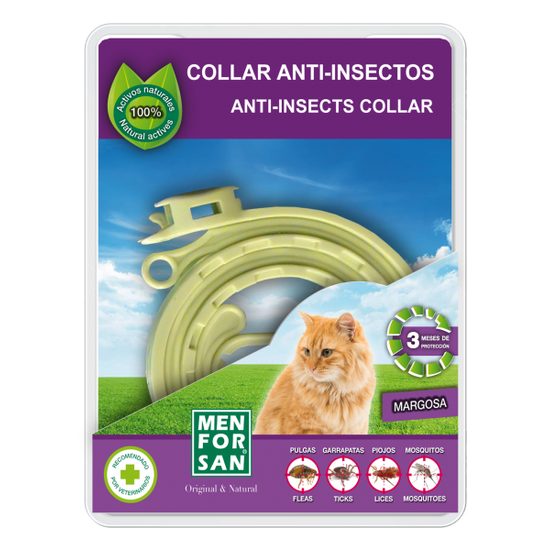 Přírodní obojek Menforsan pro kočky, odpuzující klíšťata a blechy