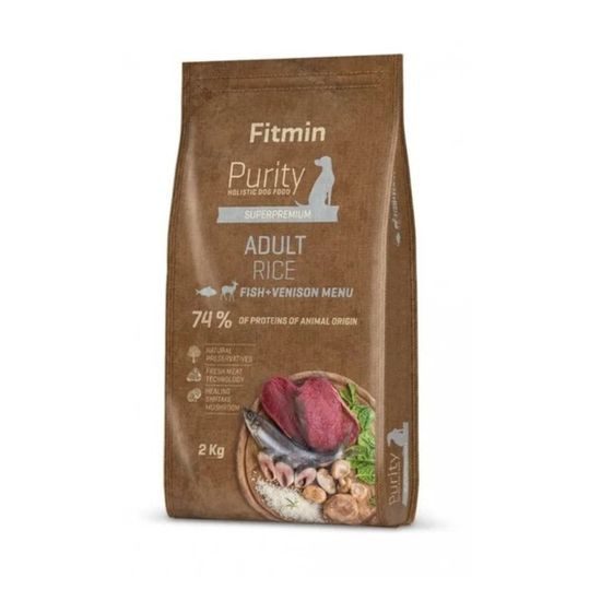 Expirare 9.3.2026: Fitmin Dog Purity Rice Adult Fish &amp; Venison 2 kg