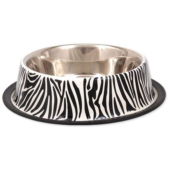 Miska DOG FANTASY nerezová s gumou zebra 20 cm 450ml