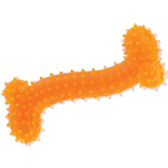 Spielzeug DOG FANTASY Gummiknochen orange 11 cm