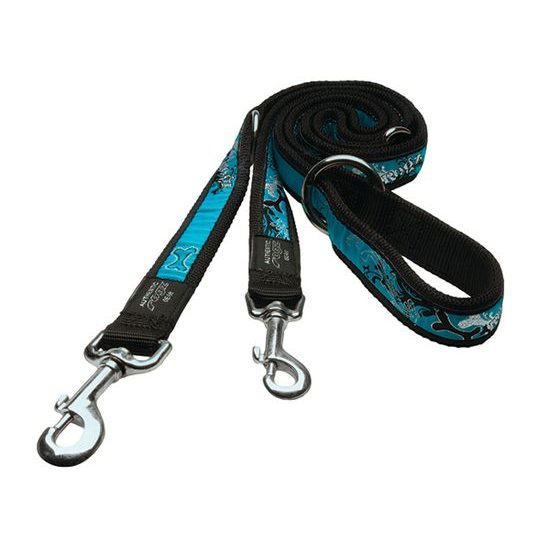 Leine ROGZ Fancy Dress Turquoise Chrome umschaltbar L