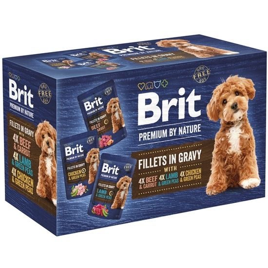 Brit Premium Dog Multipack, pliculețe cu Fileuri în Sos, 12x85 g