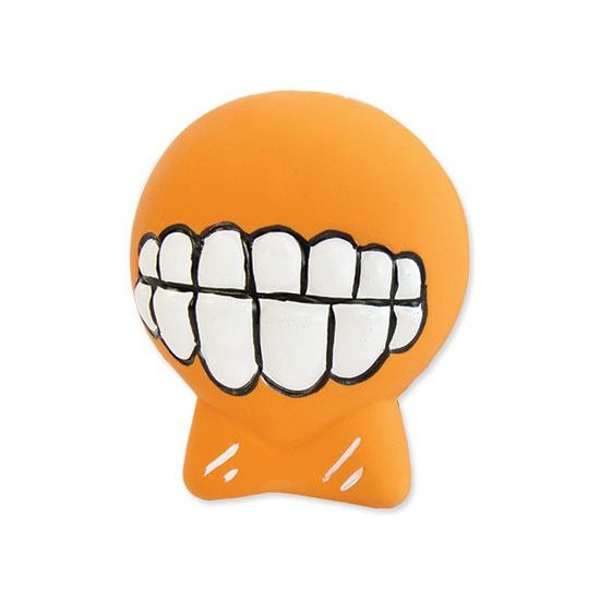 Zabawka DOG FANTASY Latex pomarańczowe zęby, z dźwiękiem 7 cm