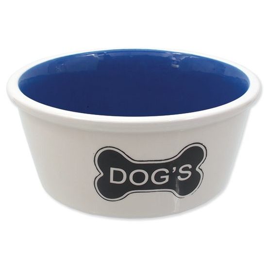 Miska DOG FANTASY keramická biela vzor kosť Dogs 21 cm 1600ml