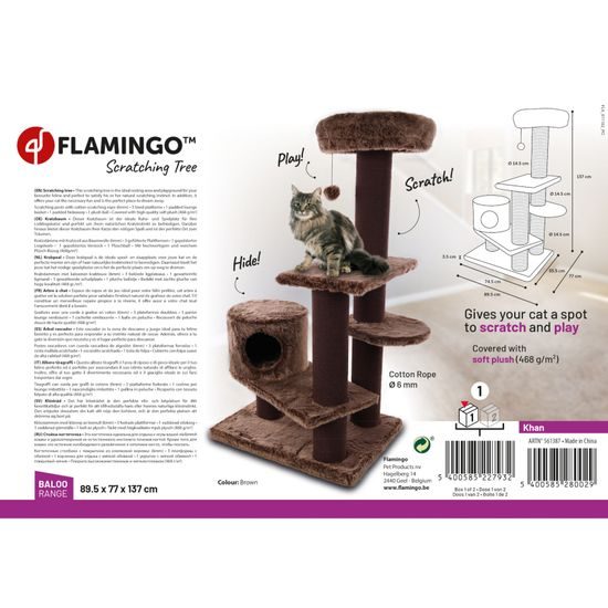 Flamingo Škrabadlo strom Khan Brown