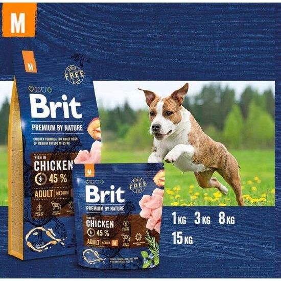 Expirace 15.8. 2026 Brit Premium by Nature Adult M 8 kg