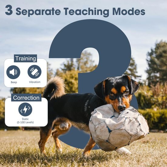 PATPET Dog Training Collar - IPX7 Waterproof E-Collar With Beep, Vibration & Static Modes