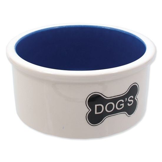 Miska DOG FANTASY keramická bílá vzor kost Dogs 16 cm 650ml
