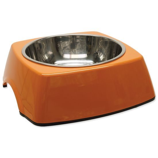 Futternapf DOG FANTASY Edelstahl quadratisch orange 22,5 cm 700ml