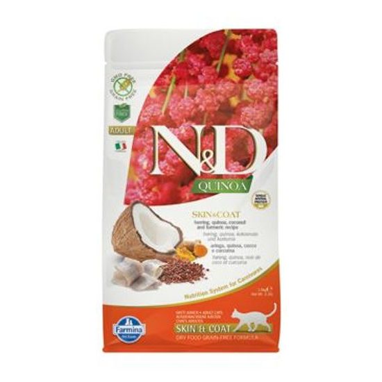 N&D GF Quinoa CAT Skin&Coat Herring & Coconut 1,5kg