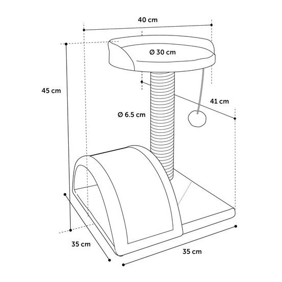 Flamingo Škrabadlo strom Light beige & Light grey