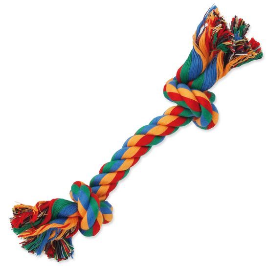 Sznur DOG FANTASY bawełniany kolorowy 2 węzły 20 cm