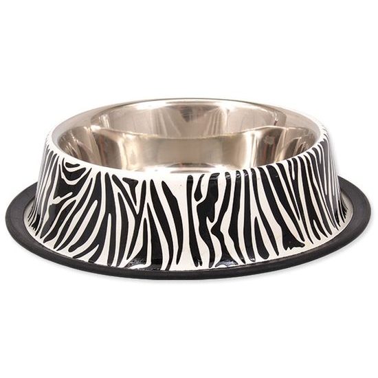 Miska DOG FANTASY nerezová s gumou zebra 25 cm 900ml