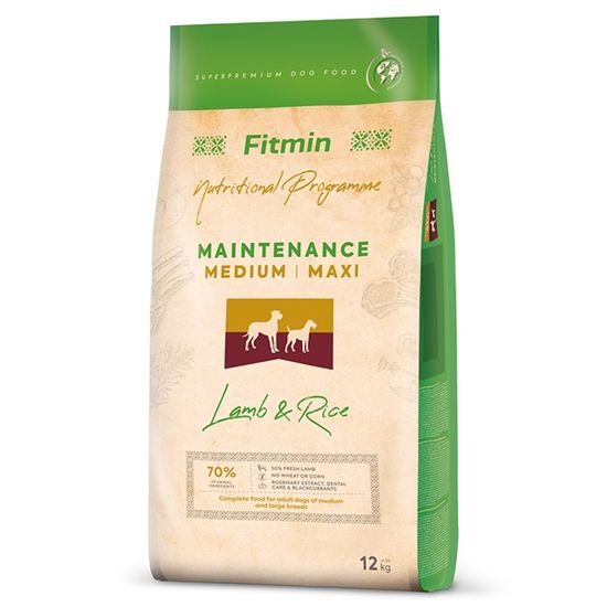 Expiră la 26.4.2026: Fitmin Dog Medium/Maxi Maintenance Lamb &amp; Rice 12 kg