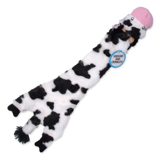 Hračka DOG FANTASY Skinneeez šustící kráva 35 cm