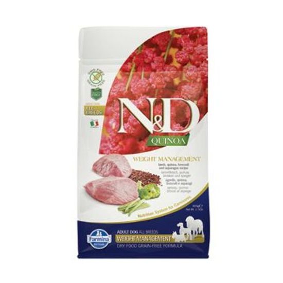 N&D GF Quinoa DOG Weight Mngmnt Lamb & Broccoli 800g