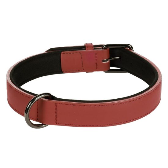 Leather collar Flamingo Binti red