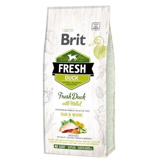 Expiry 4/8/2026: Brit Fresh Duck & Millet Adult Run & Work 12 kg