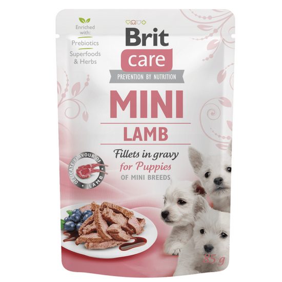 Brit Care Dog alutasak Mini Puppy Lamb fillets in gravy 85 g