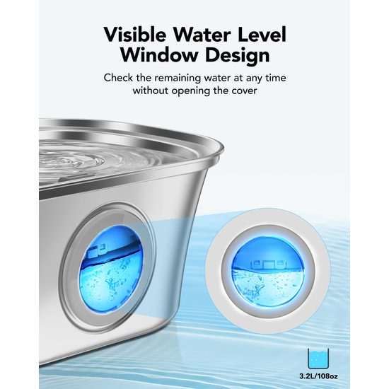 Petwant PWS 119 stylish stainless steel pet fountain
