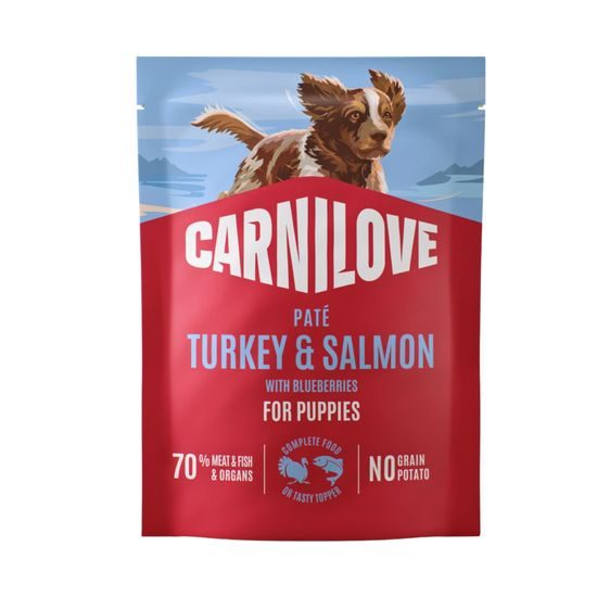 Carnilove Dog Pouch Paté Turkey&Salm.+Blueb.Puppy 300g
