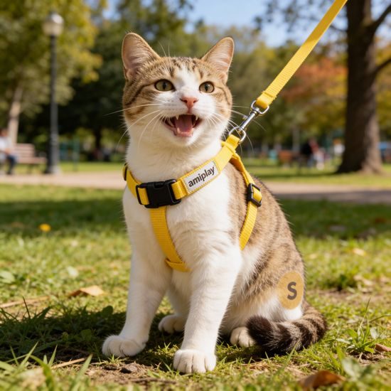 Amiplay Kšíry pro kočku s vodítkem Samba Žluté