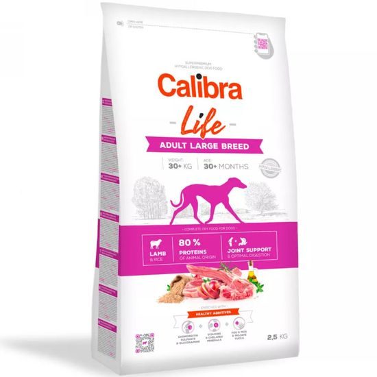 Exspirácia 7.8. 2026: Calibra Dog Life Adult Large Breed Lamb 2,5 kg