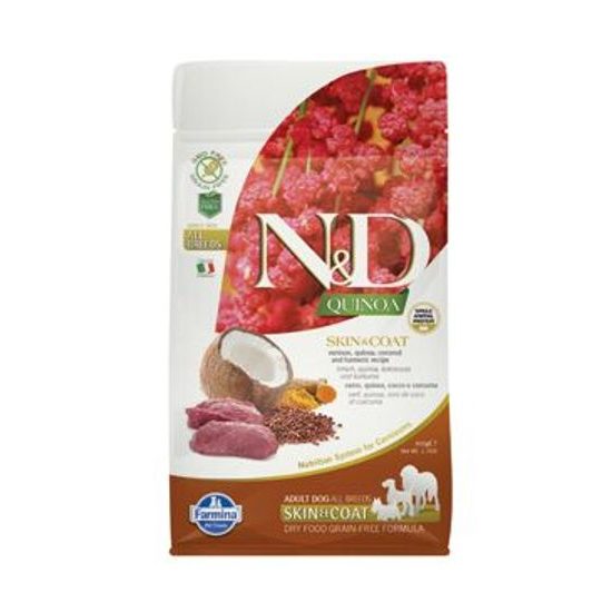 N&D GF Quinoa DOG Skin&Coat Venison & Coconut 800g