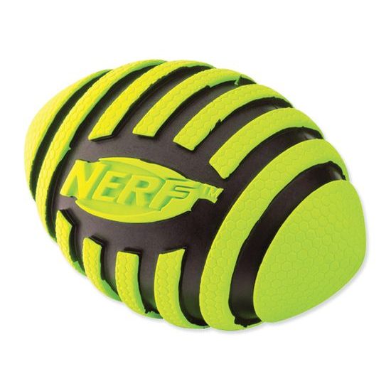 Hračka NERF gumová rugby loptička špirála pískajúca 12,5 cm