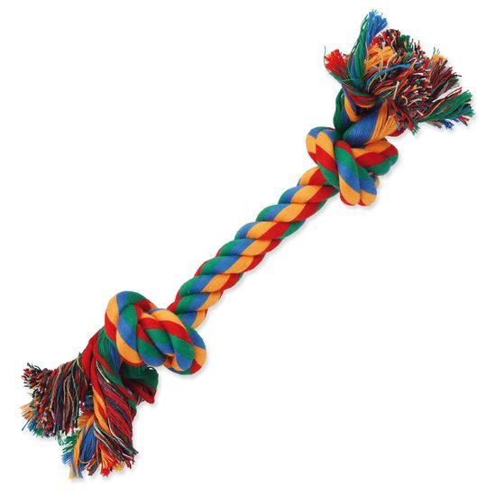 Spielzeug DOG FANTASY Baumwolle farbich 2 Knoten 25 cm