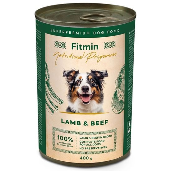 Fitmin Dog NP konzerva jehněčí a hovězí 400 g