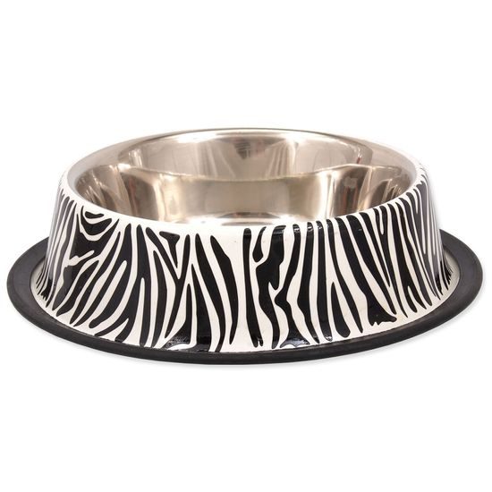 Miska DOG FANTASY nerezová s gumou zebra 29 cm 1800ml