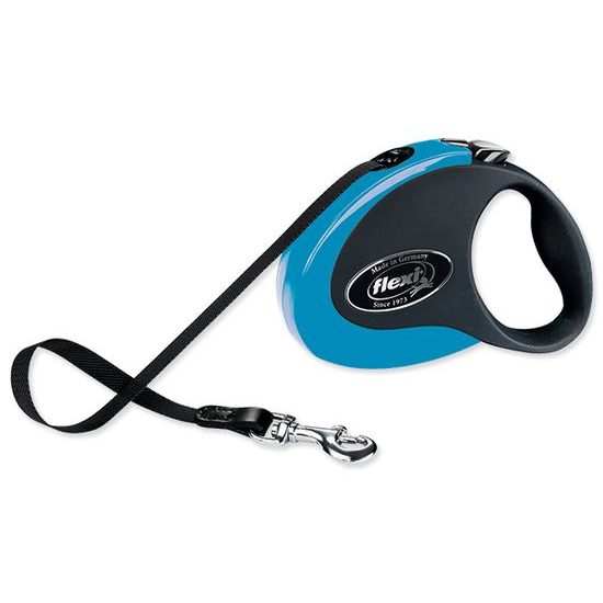 Hundeleine FLEXI Collection Band Schwarz/Blau M 5 m/20 kg