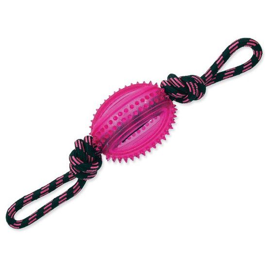 Spielzeug DOG FANTASY Seil mit Ball lila 38 cm