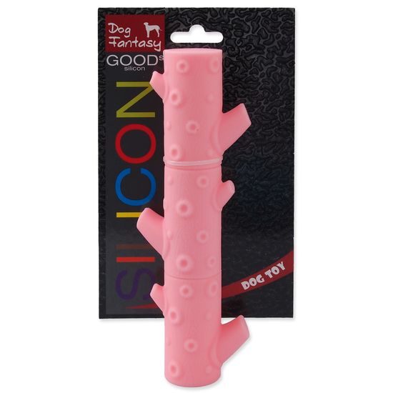 Dog toy FANTASY silicone pink branch - 21 cm