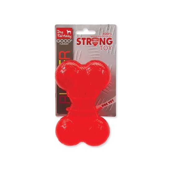 Spielzeug DOG FANTASY Strong Gummiknochen rot 13,9 cm