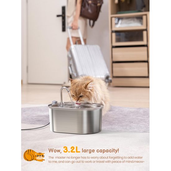 Petwant PWS 117 Stainless steel fountain with faucet for pets