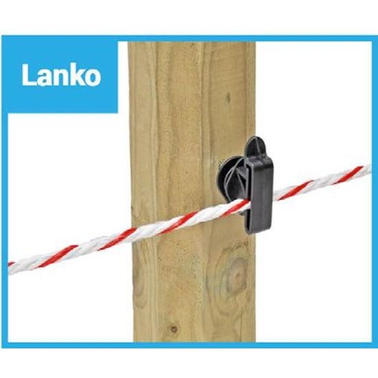 Izolátor pro elektrický ohradník plochý, pro pásku do 40 mm, lanka a lana - 25 ks