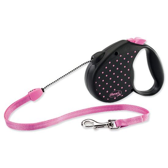 Hundeleine FLEXI Color Dots Draht rosa M 5m /20kg