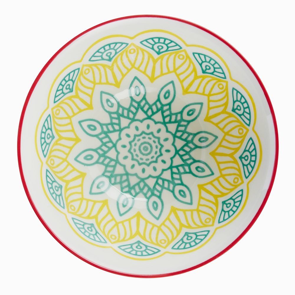 ORNAMENTS tálka 520 ml, sárga-zöld termék 2. képe