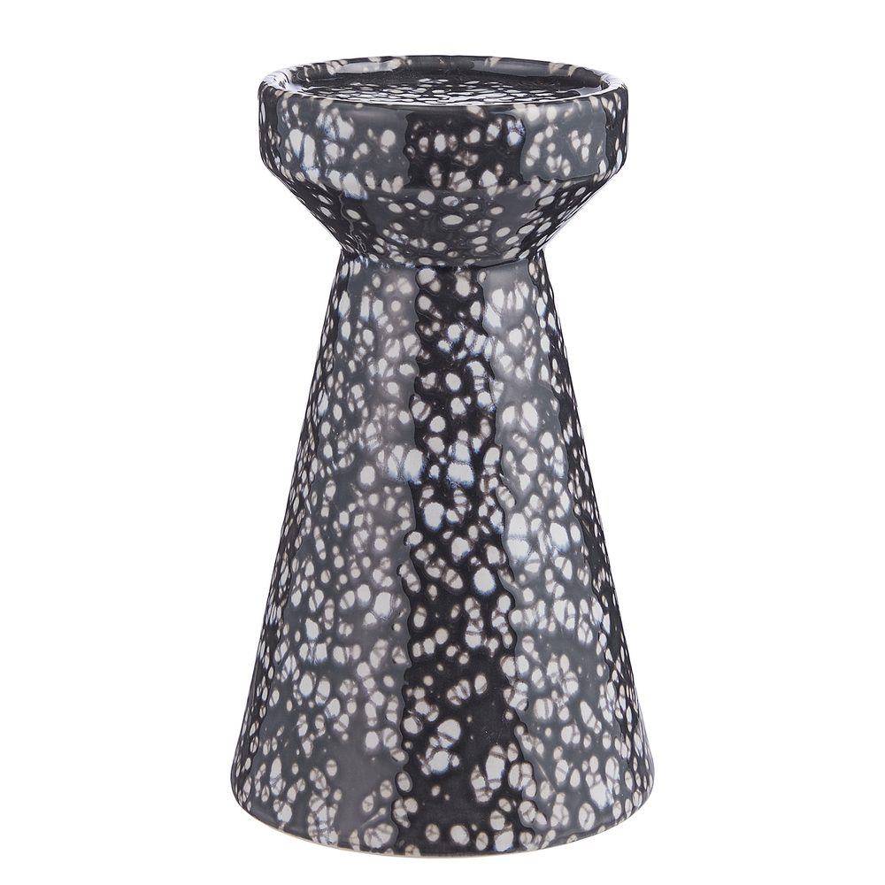 SPECKLE kerámia gyertyatartó 20cm fekete