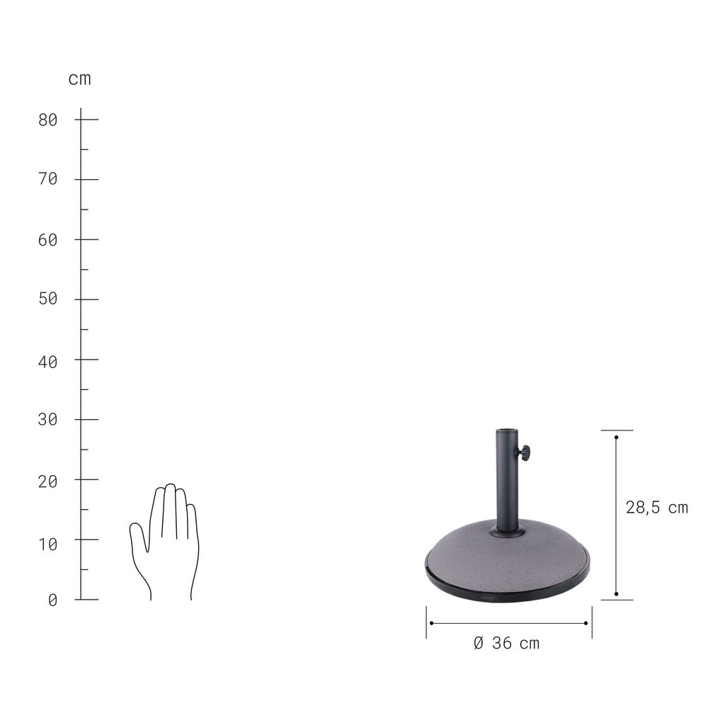 THE ROCK napernyő talp sötétszürke Ø 36 cm termék 2. képe