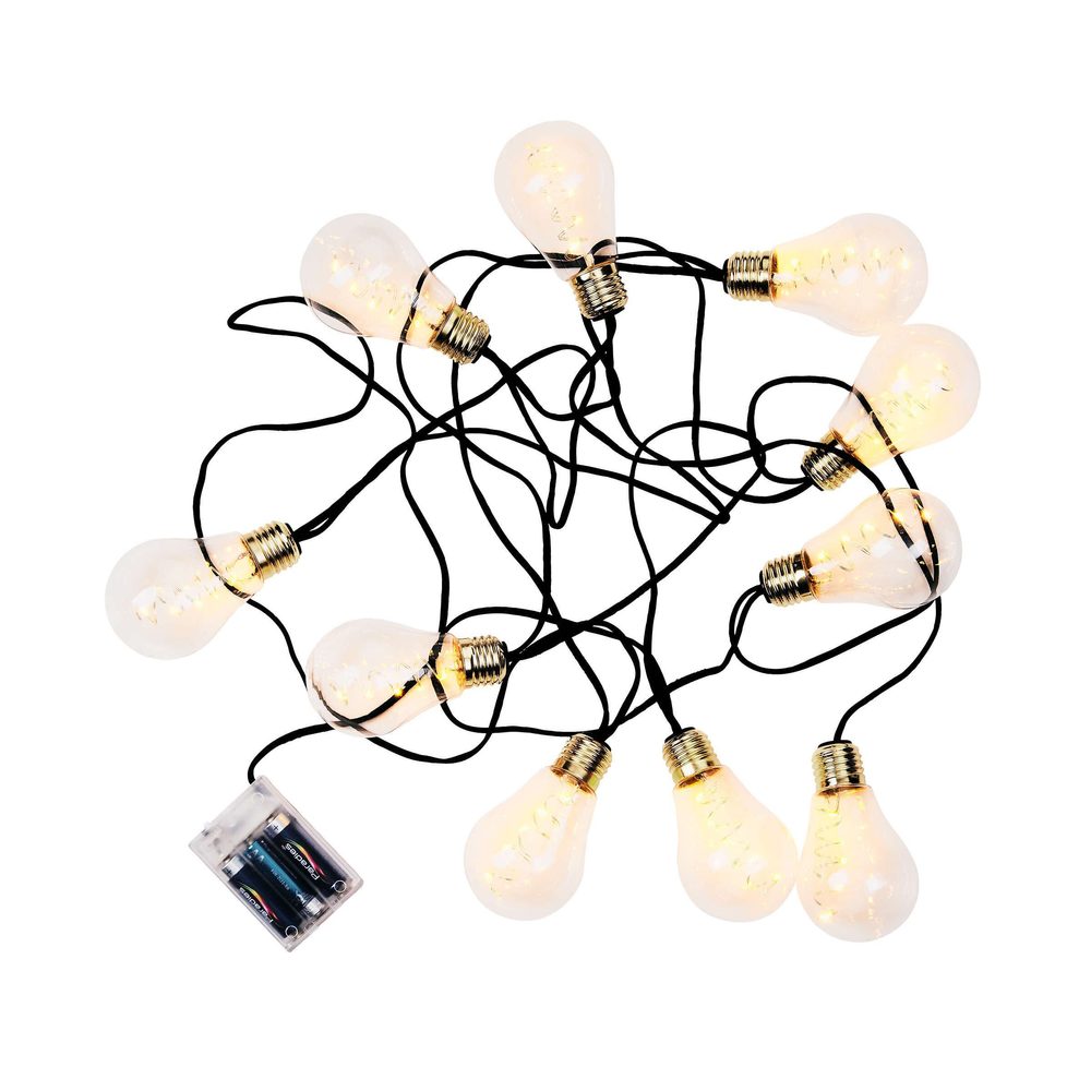BULB LIGHTS égősor, villanykörte fekete zsinórral LED, 10 égős termék 2. képe