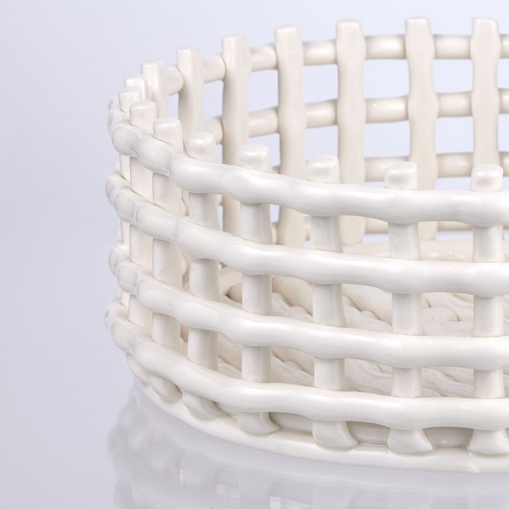 CRAFT kerámia kosár, fehér Ø21cm termék 2. képe