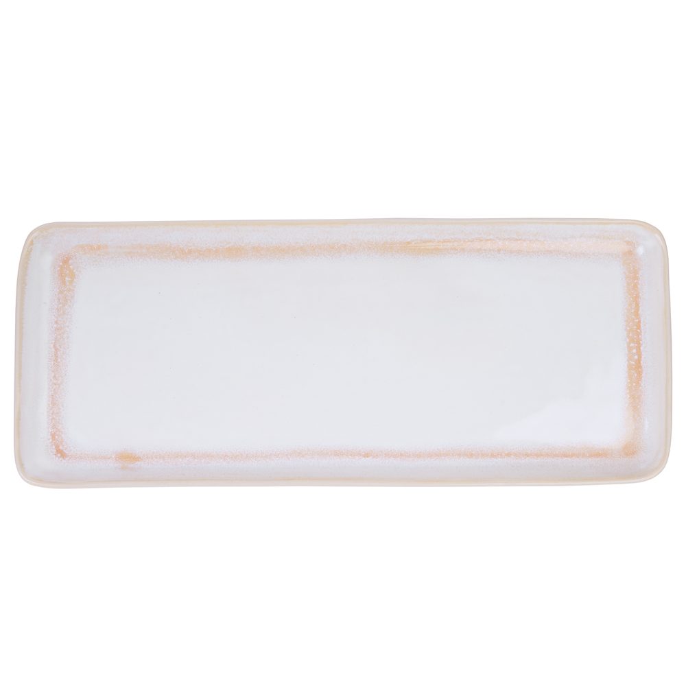 ARTISAN kerámia tálalóedény 30 cm , fehér/rózsazsín