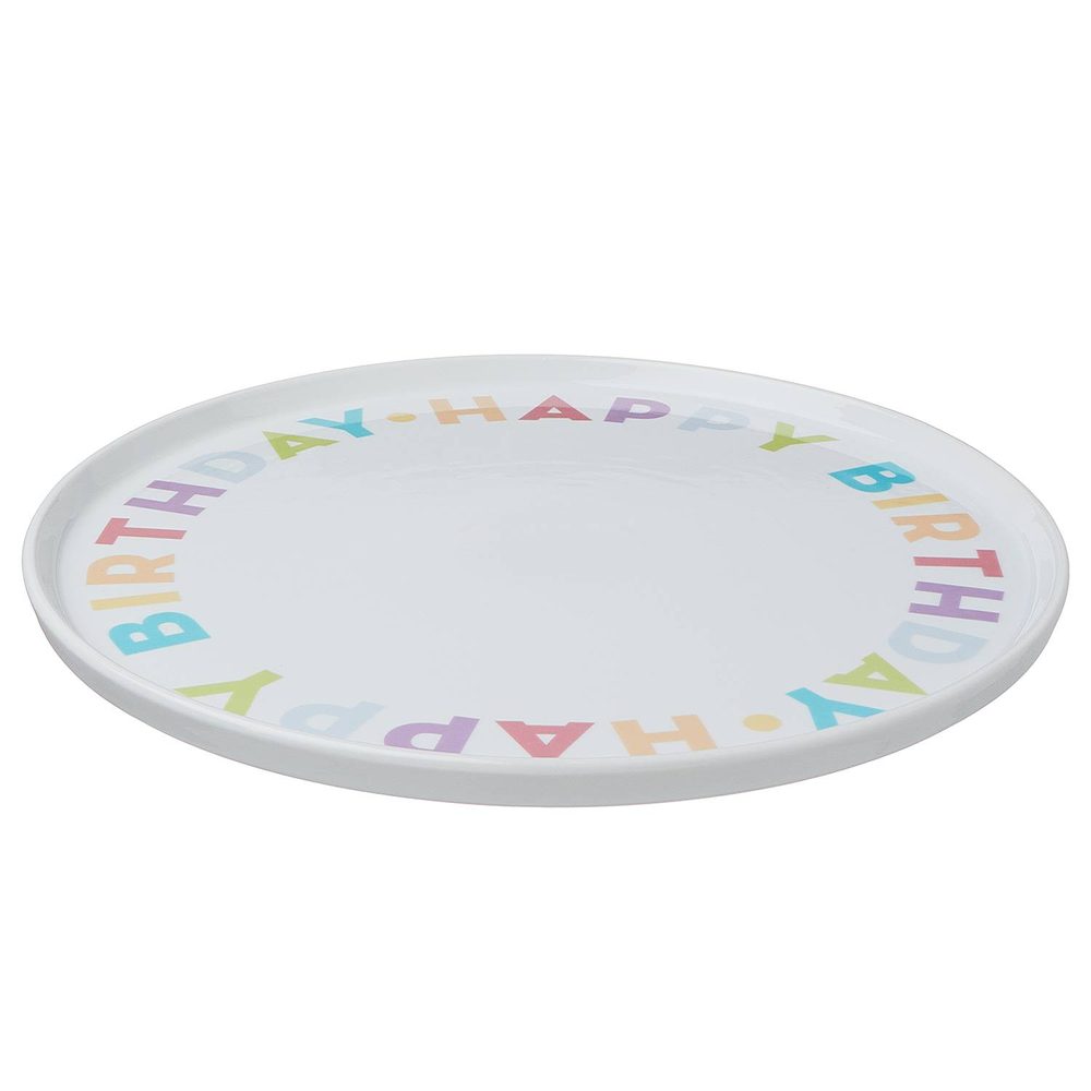 HAPPY BIRTHDAY tortatányér Ø30cm, pasztell termék 2. képe