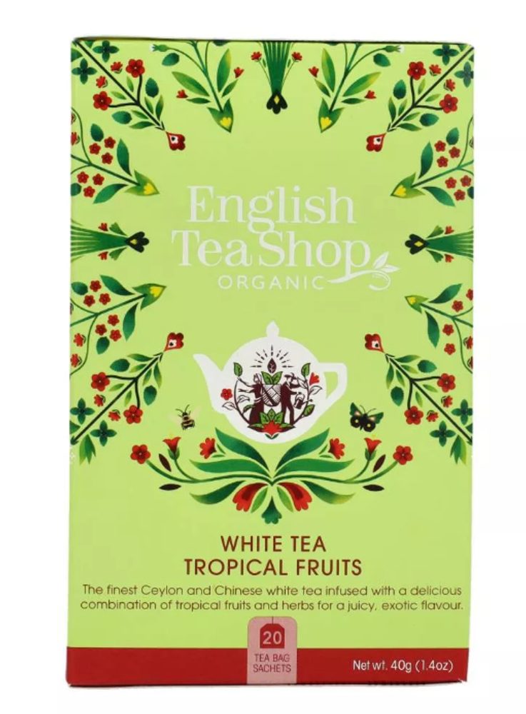 ENGLISH TEA SHOP bio fehér tea trópusi gyümölcsökkel, 20 filter akciós termékkép 1