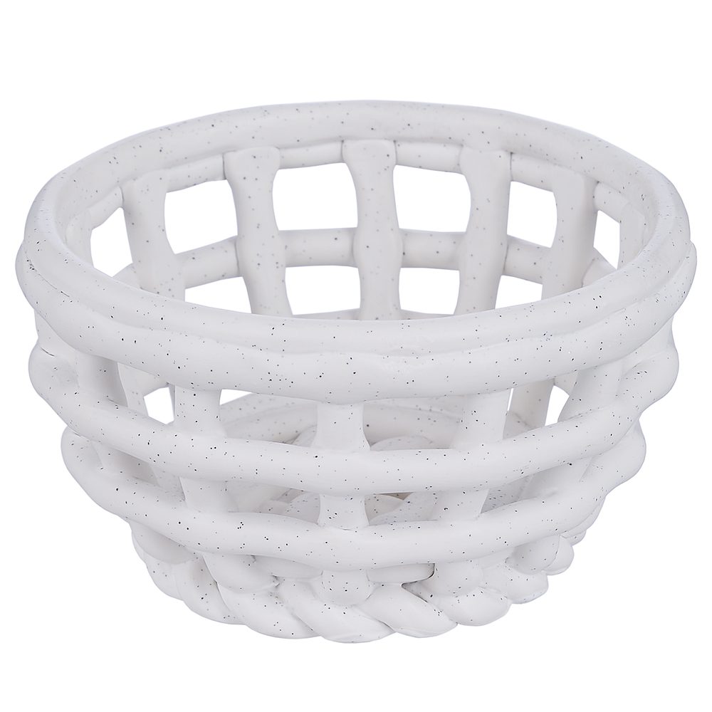 CRAFT mini kerámia kosár, fehér Ø12cm