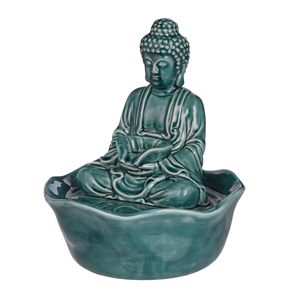 BALANCE kerámia asztali szökőkút Buddha, zöld akciós termékkép 1
