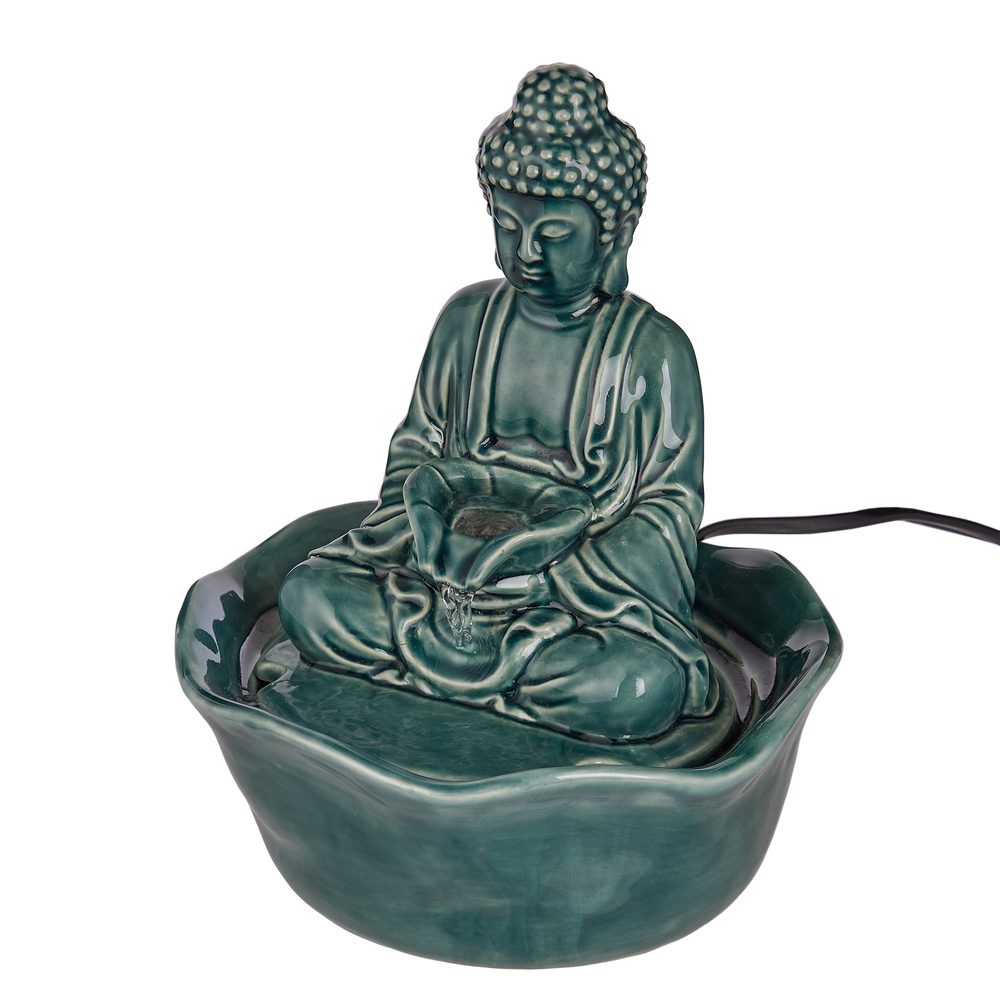 BALANCE kerámia asztali szökőkút Buddha, zöld termék 2. képe